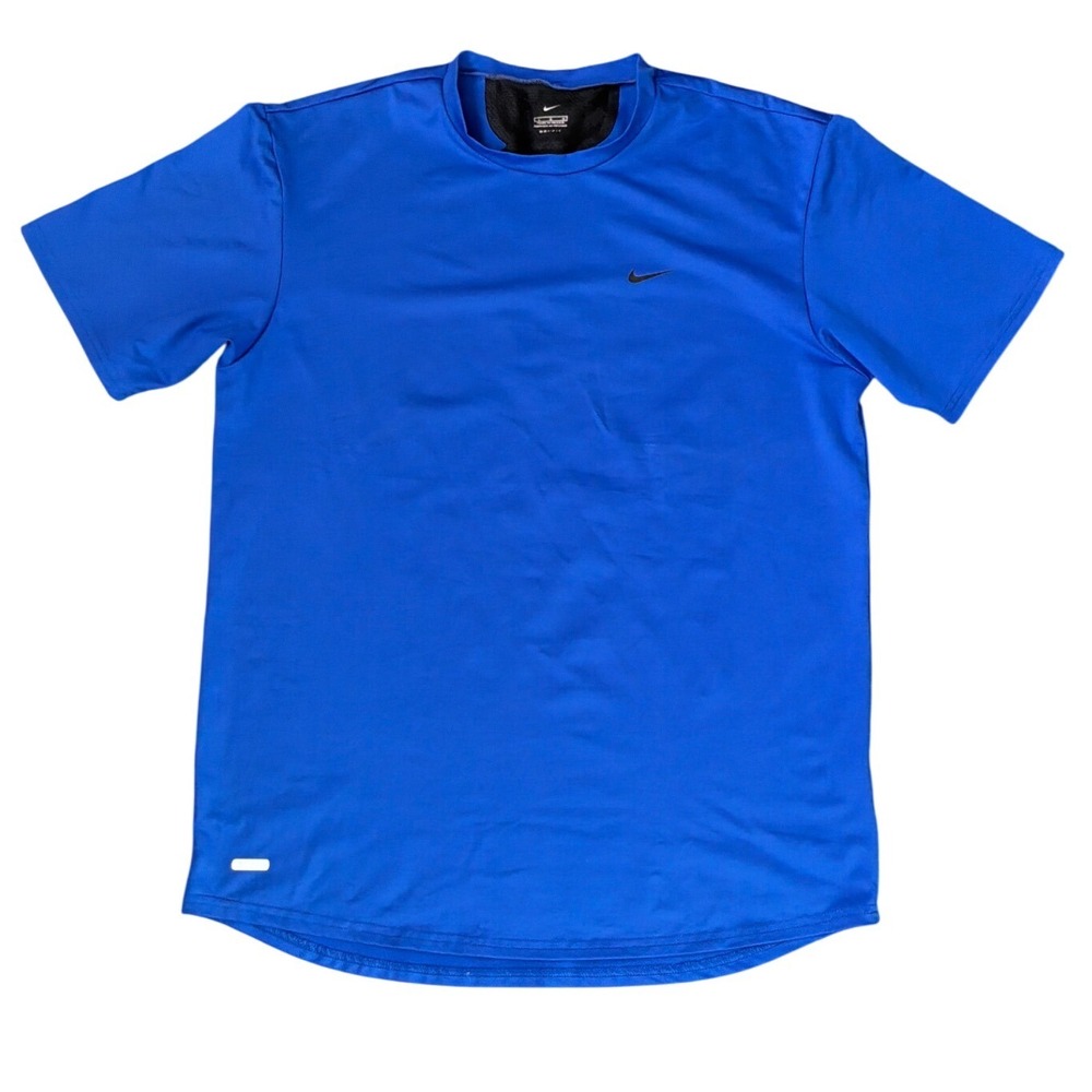 Nike‎ Dri-FIT Mens Large Royal Blue Mesh Back Performance Training T-Shirt L
